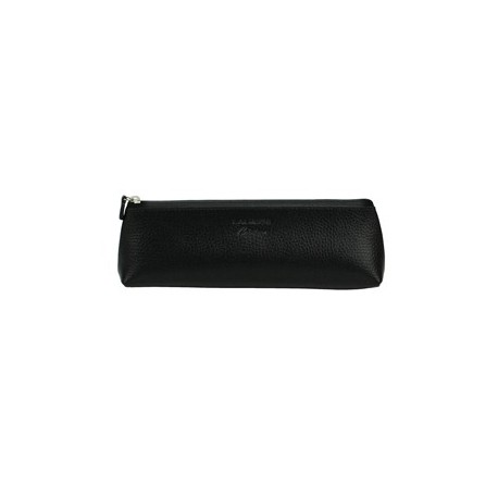 Astuccio triangolare 21x6,5cm vera pelle nero Laurige France