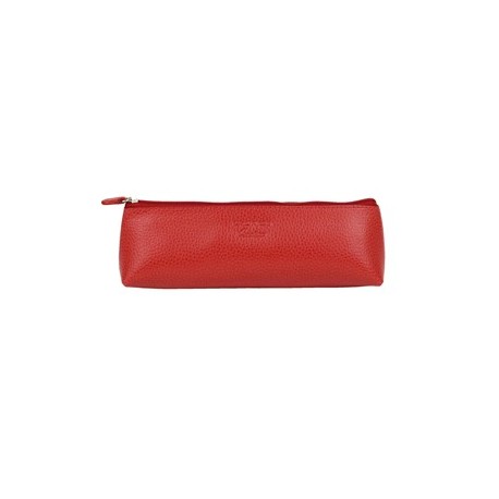 Astuccio triangolare 21x6,5cm vera pelle rosso Laurige France