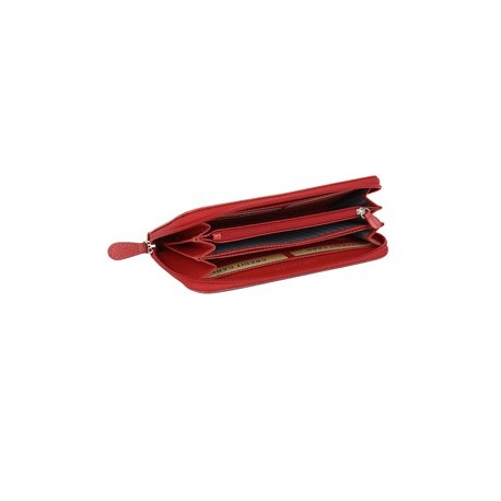 Portafogli Frenchy donna 19x10cm vera pelle rosso Laurige France