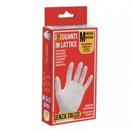 Confezione da 10 guanti monouso in lattice s/talco Tg. M