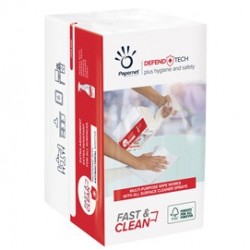 Pacco 100 panni a 2 veli 21,6x33,25cm FastClean Defend Tech