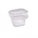 Pack 50 contenitori in PP coperchio incernierato 12x12cm H7,5cm Cuki QC0-500