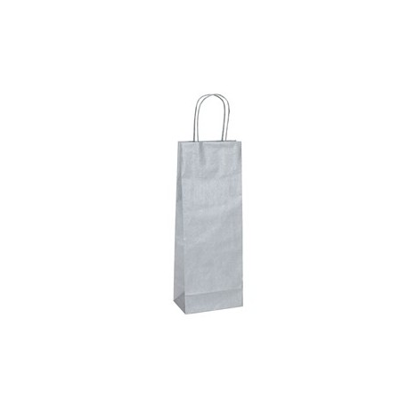 20 shoppers carta biokraft 14X9X38cm portabottiglie argento