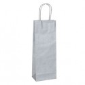 20 shoppers carta biokraft 14X9X38cm portabottiglie argento