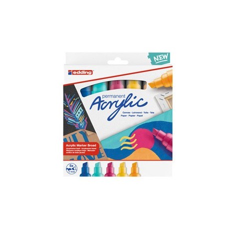 Astuccio 5 marcatori acrilici Edding 5000 broad abstract