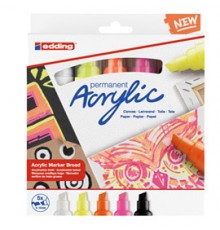 Astuccio 5 marcatori acrilici Edding 5000 broad neon
