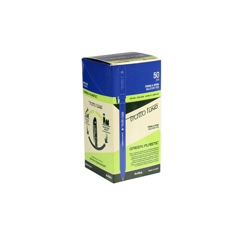 Scatola 50 penna blu Tratto 1 Green punta media 1.0mm