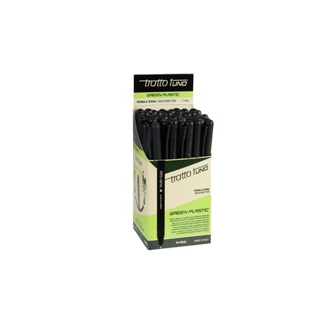 Scatola 50 penna nero Tratto 1 Green punta media 1.0mm