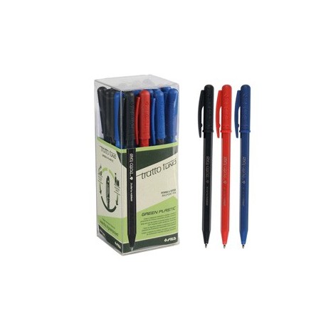 Scatola 24 penna sfera colori assortiti Tratto 1 Green punta media 1.0mm