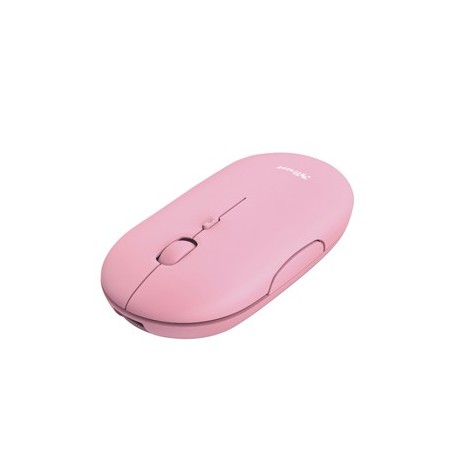 Mouse ultrasottile wireless ricaricabile Puck rosa Trust
