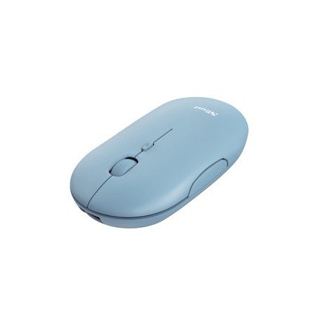 Mouse ultrasottile wireless ricaricabile Puck azzurro Trust
