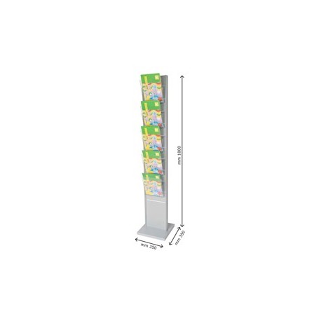 Portadepliant da terra con 5 Tasche A4 H180cm - Torretta monofacciale