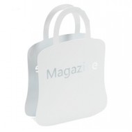 Portariviste Shopper in acciaio verniciato bianco