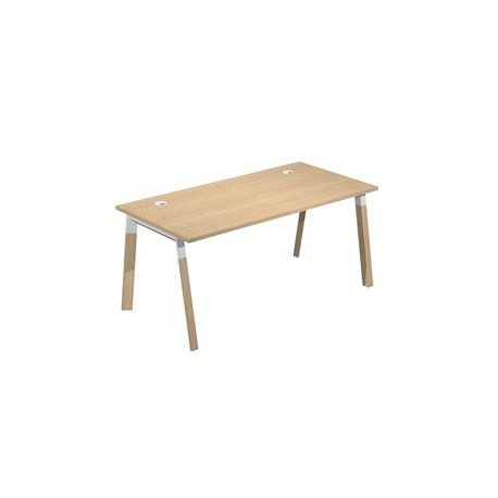 Scrivania Woody Superior 160x80cm piano rovere/gambe bimat. metal/massello