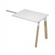 Allungo scrivanie Woody Superior 80x60cm piano bianco con gambe metal/massello