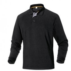 Polo a maniche lunghe Turino taglia XXL nero