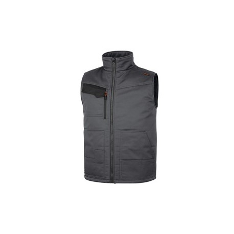 Gilet Multitasche STOCKTON3 Tg. L grigio/arancio