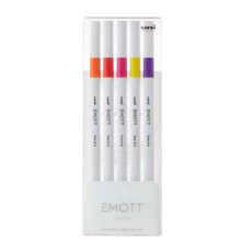 Astuccio 5 fineliner EMOTT tratto 0.4mm colori ass. Passion Uni Mitsubishi