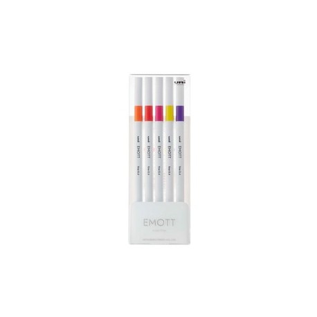 Astuccio 5 fineliner EMOTT tratto 0.4mm colori ass. Passion Uni Mitsubishi