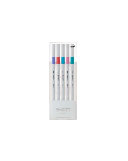 Astuccio 5 fineliner EMOTT tratto 0.4mm colori ass. Candy Pop Uni Mitsubishi