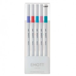 Astuccio 5 fineliner EMOTT tratto 0.4mm colori ass. Candy Pop Uni Mitsubishi