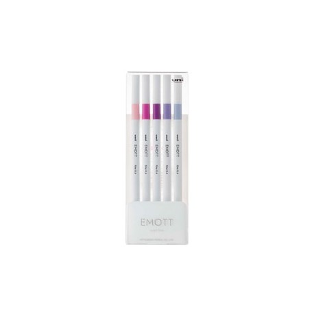 Astuccio 5 fineliner EMOTT tratto 0.4mm colori ass. Floral Uni Mitsubishi