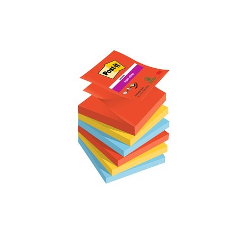 Cf. 6pz blocco 90foglietti Post-it® Super Sticky Z-Notes 76x76mm R330-6SS-PLAY