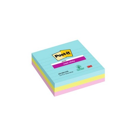 Cf. 3pz blocco 70fg. Post-it® Super Sticky 101x101mm righe COSMIC 675-3SS-COS