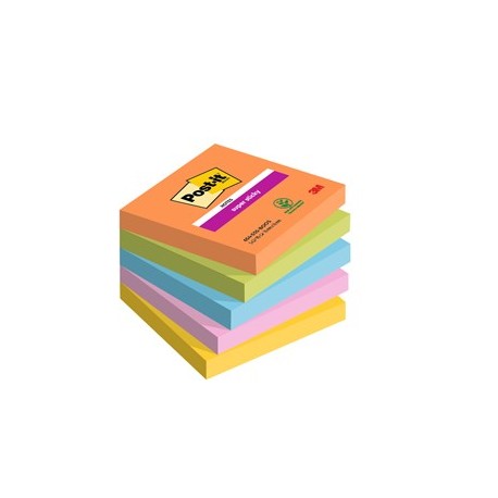 Cf.5pz blocco 90fg. Post-it® Super Sticky 76x76mm 654-5SS-BOOS Boost