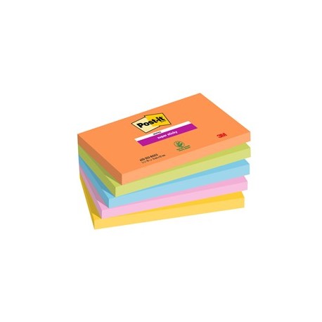 Cf. 5pz blocco 90fg. Post-it® Super Sticky 76x127mm 655-5SS- BOOS Boost