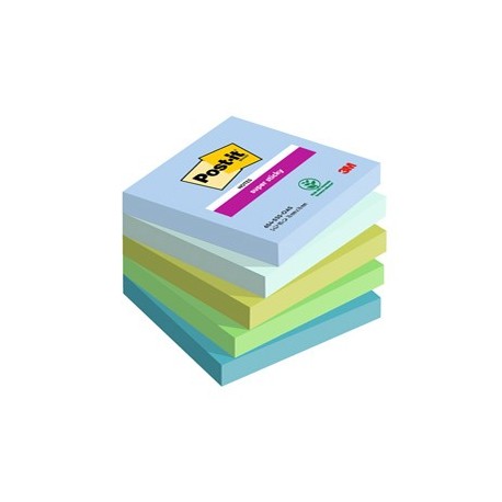 Cf. 5pz blocco 90fg. Post-it® Super Sticky 76x76mm 654-5SS-OAS Oasis