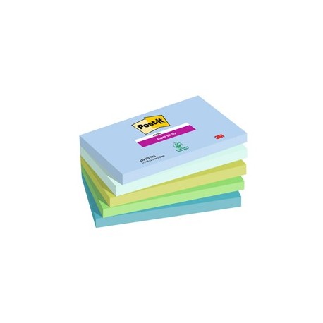 Cf. 5pz blocco 90fg. Post-it® Super Sticky 76x127mm 655-5SS- OAS Oasis