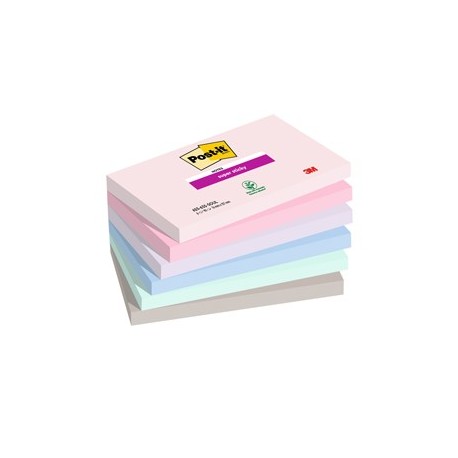 Cf. 6pz blocco 90foglietti Post-it® Super Sticky 76x127mm 655-6SS-SOUL Soulful