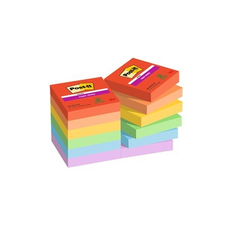 Cf. 12pz blocco 90fg. Post-it® Super Sticky 47,6x47,6mm 622-12SS-PLAY Playful