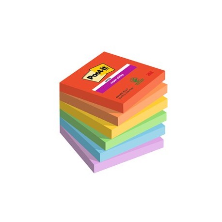 Cf. 6pz blocco 90foglietti Post-it® Super Sticky 76x76mm 654-6SS-PLAY Playful
