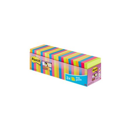 VALUE PACK 21+3 BLOCCO 90fg Post-it® Super Sticky colori assortiti 76x76mm