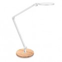Lampada a led Giant bianco con base in legno