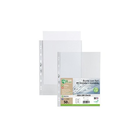 Conf 50 Buste forate in PP riciclato buccia medium 23X33cm GEA 100 Sei rota