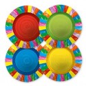 8 piatti in carta Ø25cm fantasia multicolor Arcobaleno Big Party
