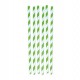 12 cannucce Stripes in carta verde/bianco Big Party