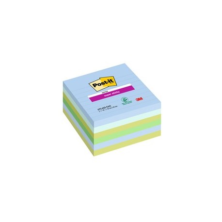 Cf. 6pz blocco 90fg. Post-it® Super Sticky 100x100mm righe Oasis 675-6SS-OAS