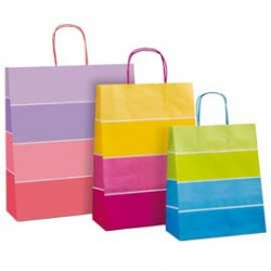 Shopper Bicolor c/manici in carta ritorta 16x8x21cm colori assortiti Rex Sadoch