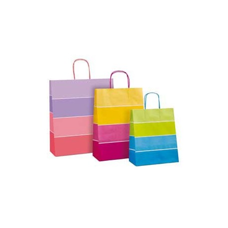 Shopper Bicolor c/manici in carta ritorta 36x12x41cm colori ass.ti Rex Sadoch