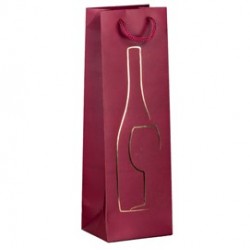 Shopper portabottglie c/manici in corda 12x37x9cm rosso Rex Sadoch