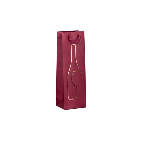 Shopper portabottglie c/manici in corda 12x37x9cm rosso Rex Sadoch