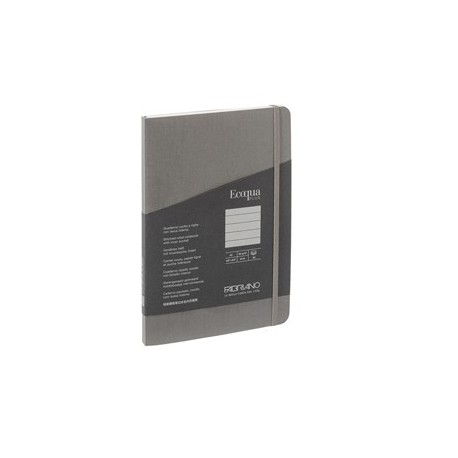 Taccuino c/elastico EcoQua Plus cucito f.to A5 80 fg. righe antracite Fabriano