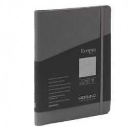 Taccuino c/elast. EcoQua Plus spiral. A5 70fg. puntinato antracite Fabriano