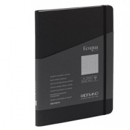 Taccuino c/elast. EcoQua Plus spiral. A5 70fg. puntinato nero Fabriano