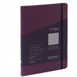 Taccuino c/elast. EcoQua Plus spiral. A5 70fg. puntinato vino Fabriano