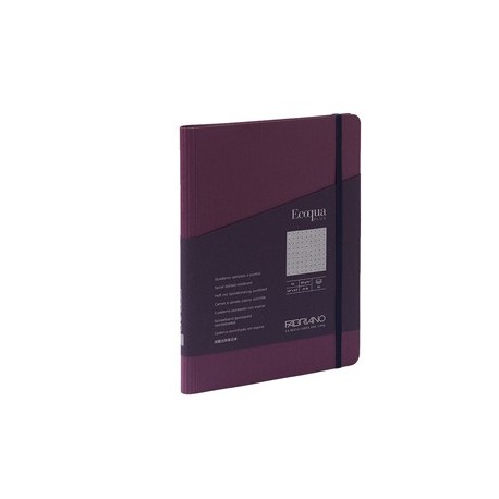 Taccuino c/elast. EcoQua Plus spiral. A5 70fg. puntinato vino Fabriano
